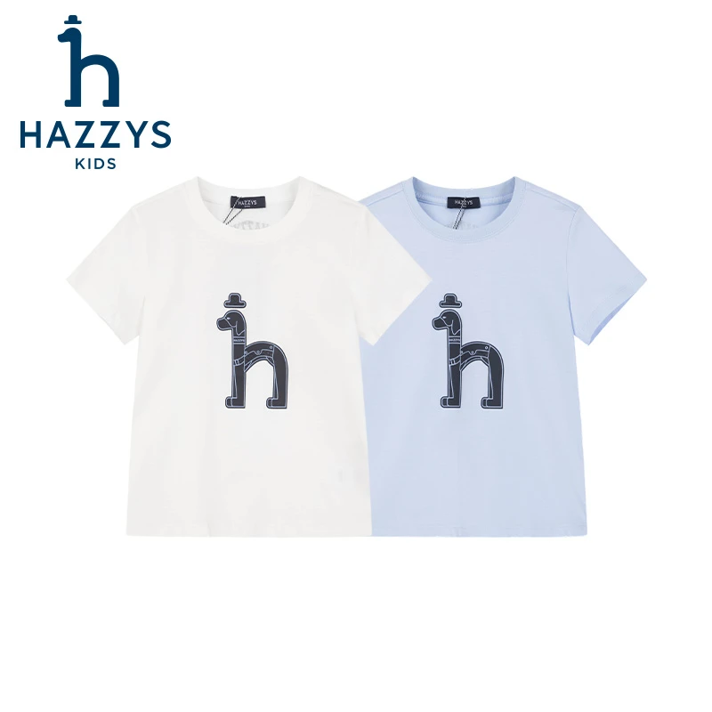 Hazzys/哈吉斯品牌童装【一诺爸爸】男童夏季短袖圆领时尚舒适运动