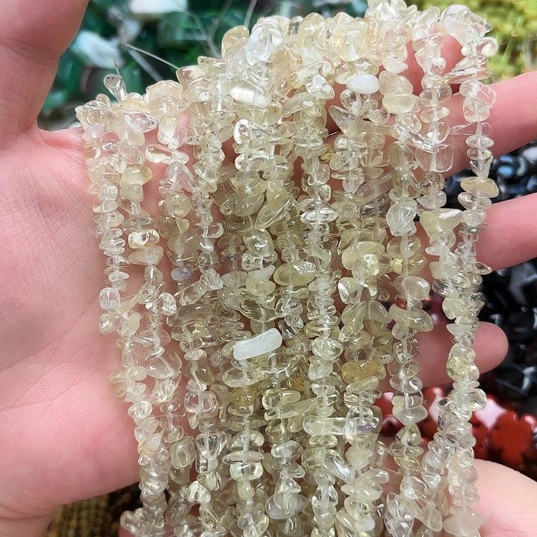 玛瑙/玉髓未镶嵌珠宝半成品柠檬晶碎石长75-80