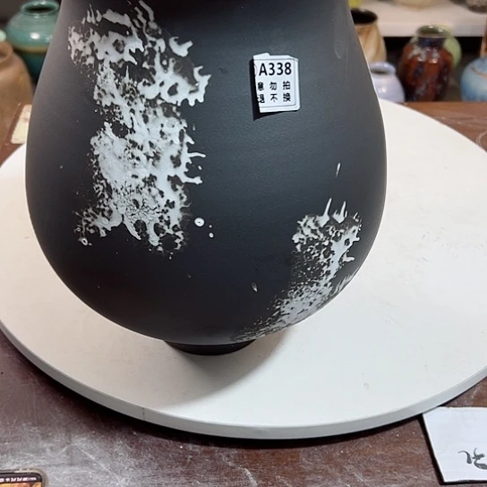 瓶陶瓷花瓶摆件口16高30，338