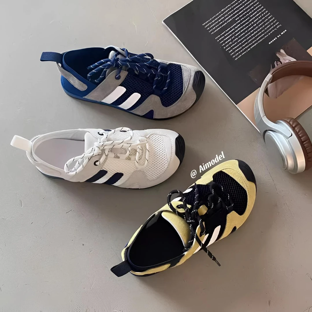 夏季女网面新款运动轻便百搭平底轻便透气真皮时尚休闲德训鞋女鞋