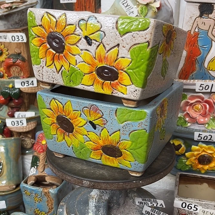 粗陶材质多肉花盆