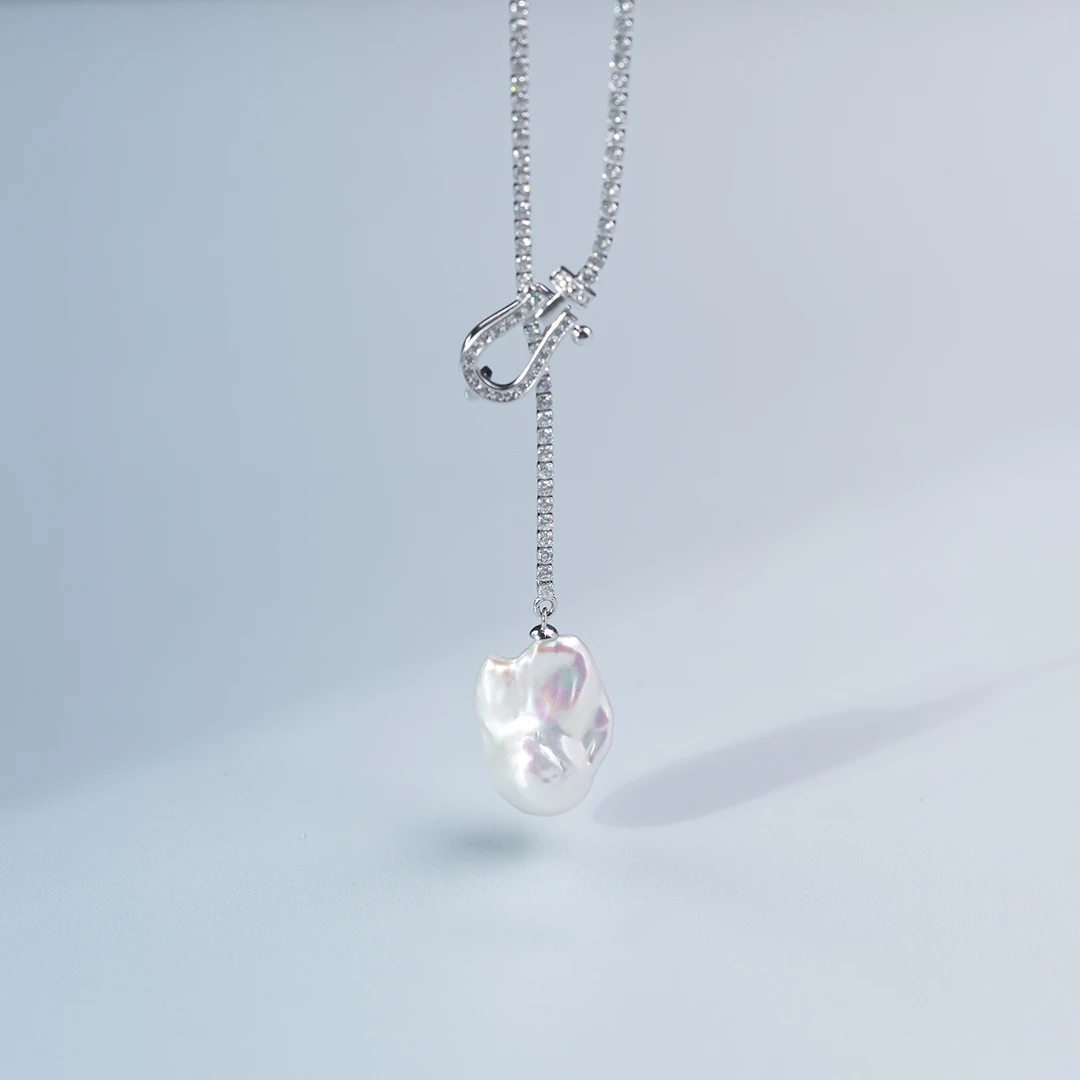 天使之泪“马蹄扣”淡水珍珠项链12-15mm百搭-多样性发货【曼曼原创】