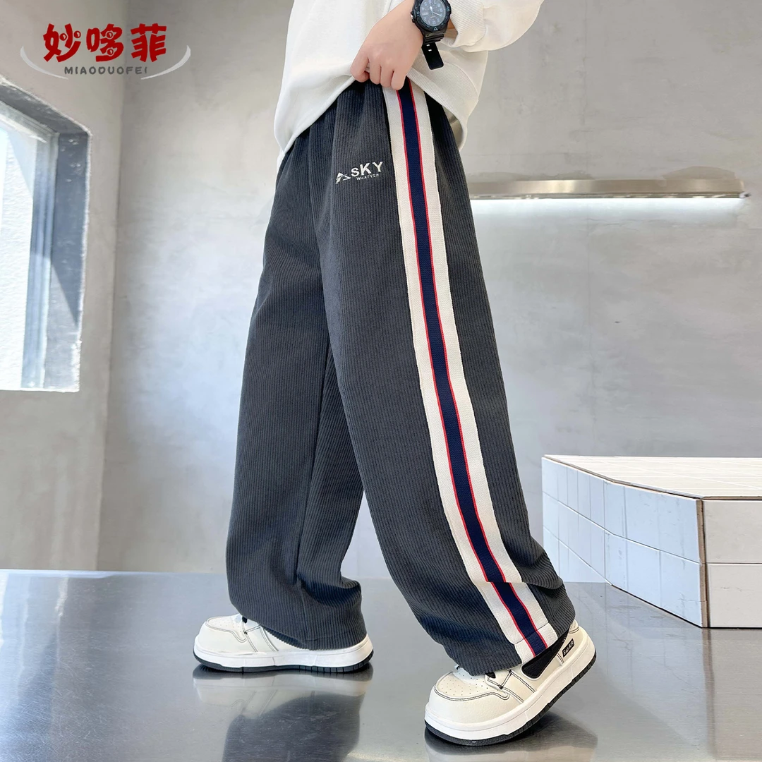 男童休闲裤春秋款2025新款儿童裤子男孩运动裤大童秋冬款加绒长裤