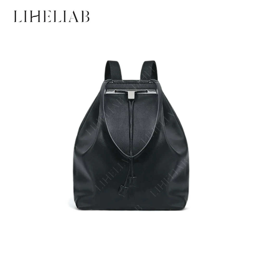 宝儿家 / row双肩包 经典老钱风时尚潮流百搭真皮双肩水桶包