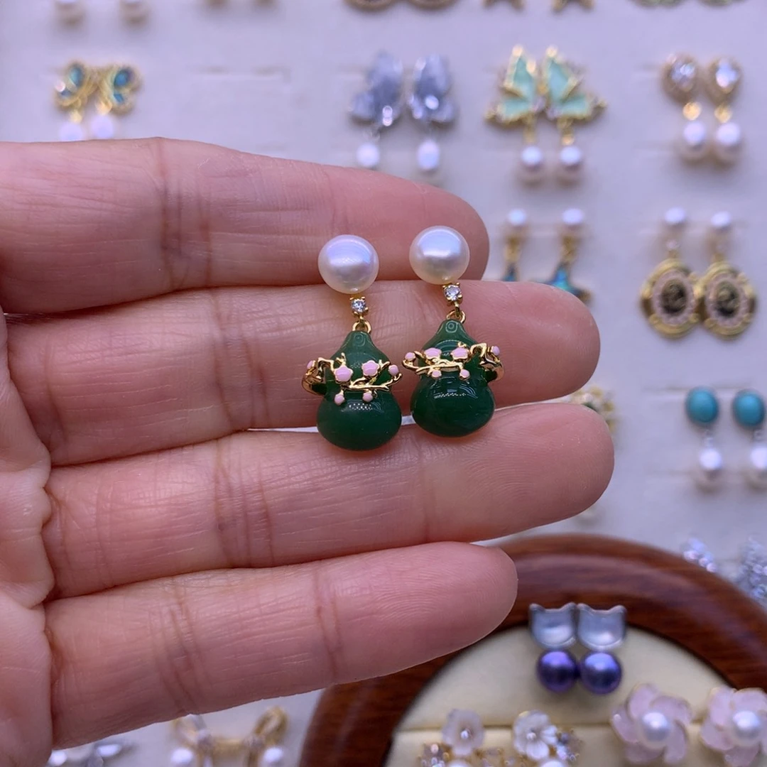 淡水珍珠耳饰合金