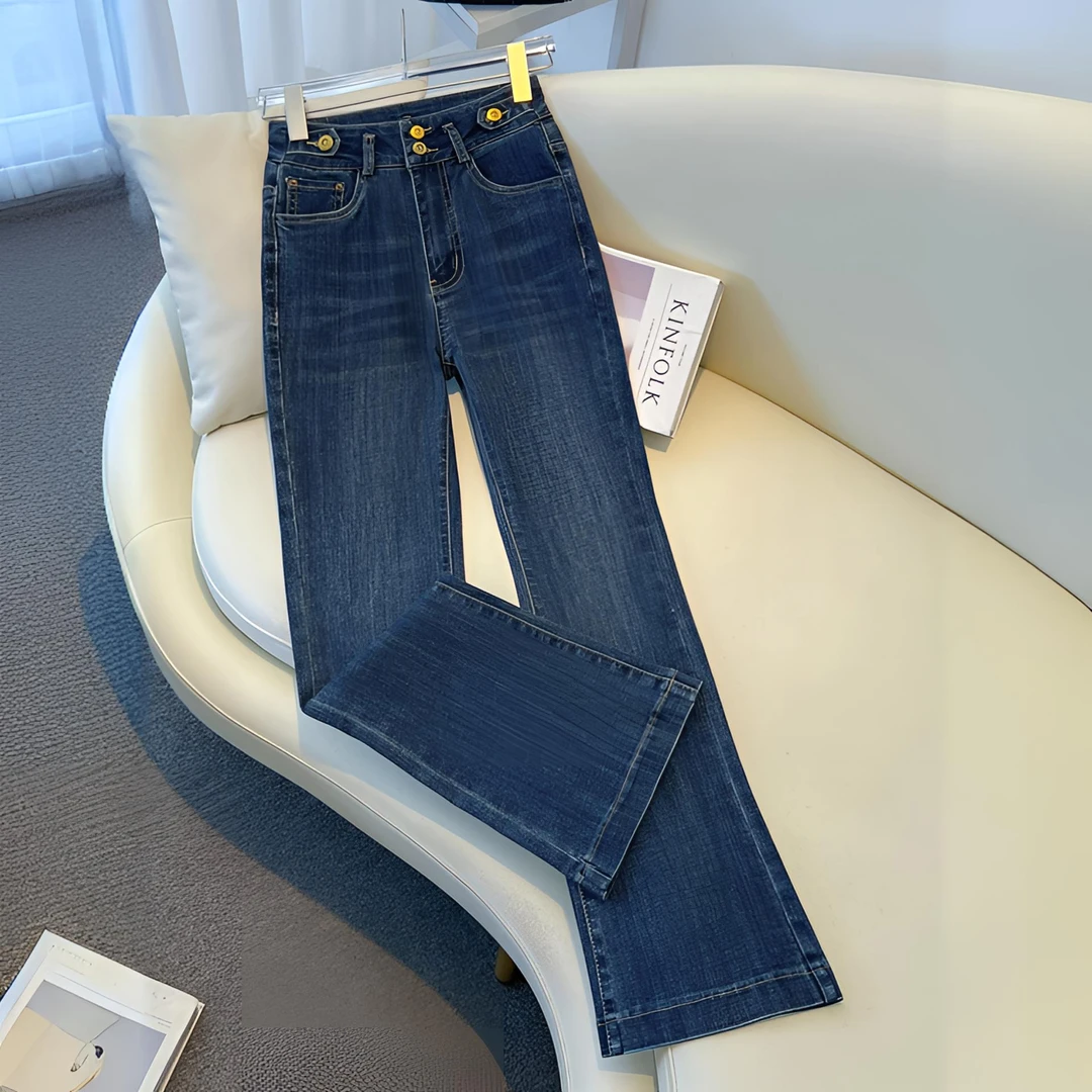 九分喇叭牛仔裤女春秋季2025新款垂感直筒马蹄裤气质弹力微喇裤子