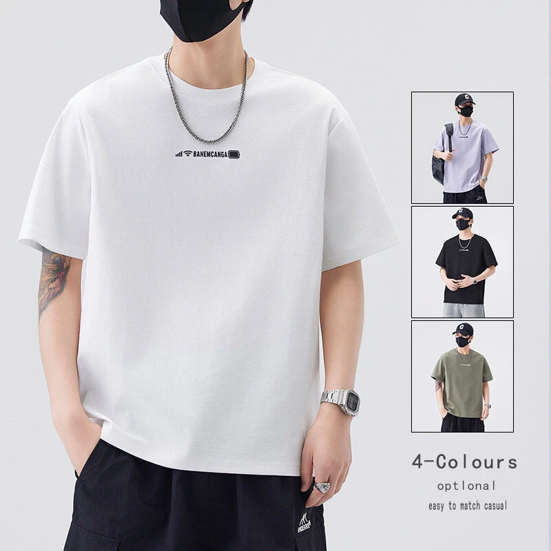 男士夏季薄款短袖上衣韩版修身字母刺绣休闲百搭翻领