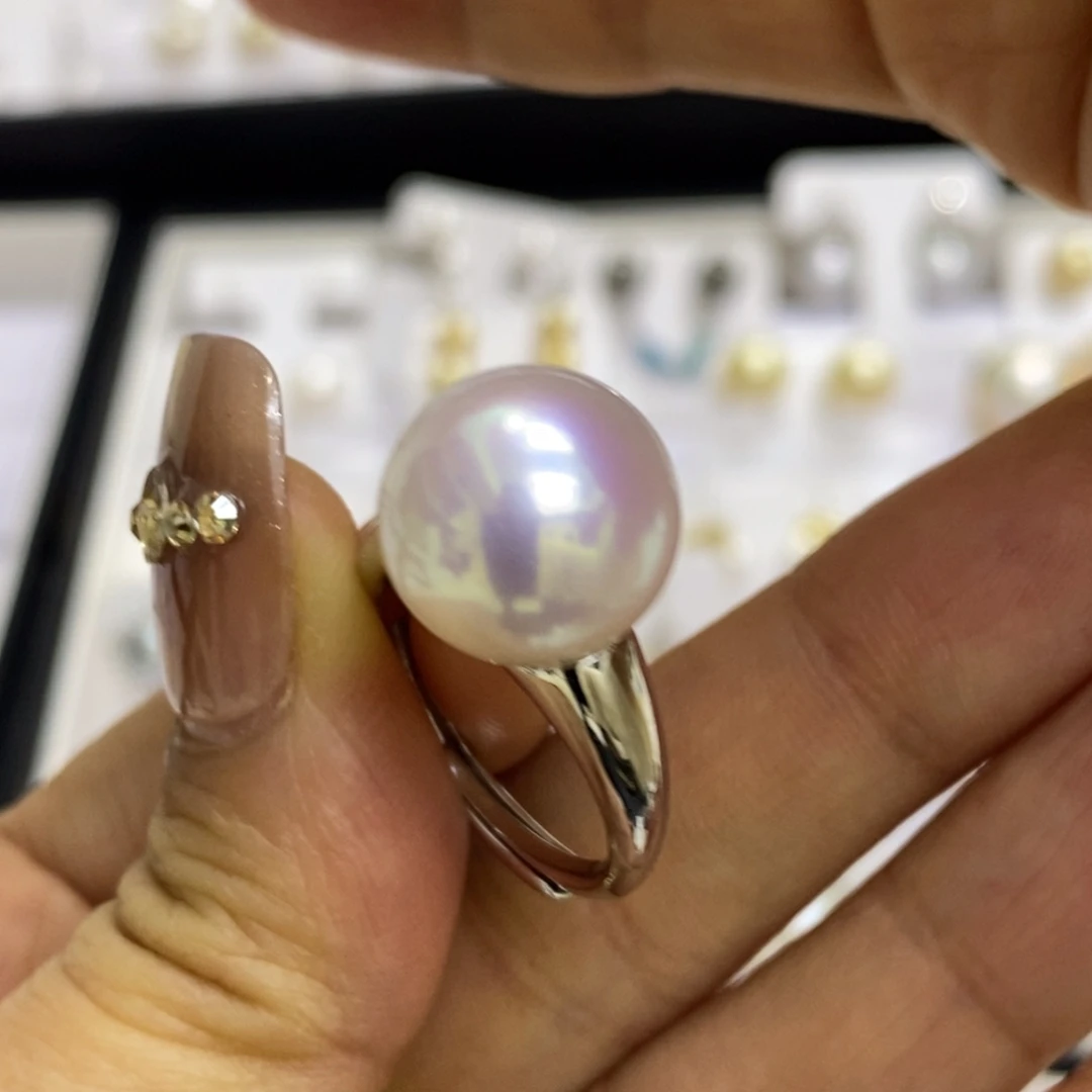 淡水珍珠戒指银S925镶嵌