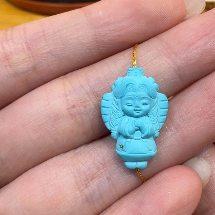 绿松石未镶嵌小女孩配饰