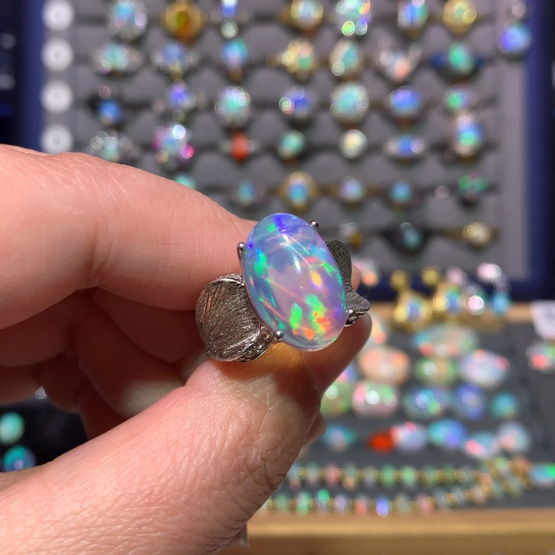 银S925镶嵌欧泊戒指款式