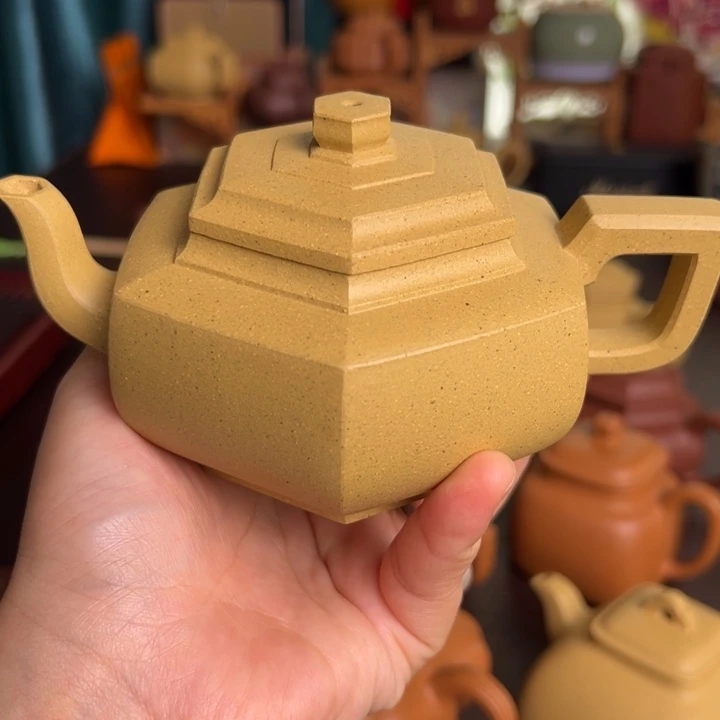 茶壶紫砂微瑕段泥六方雪华