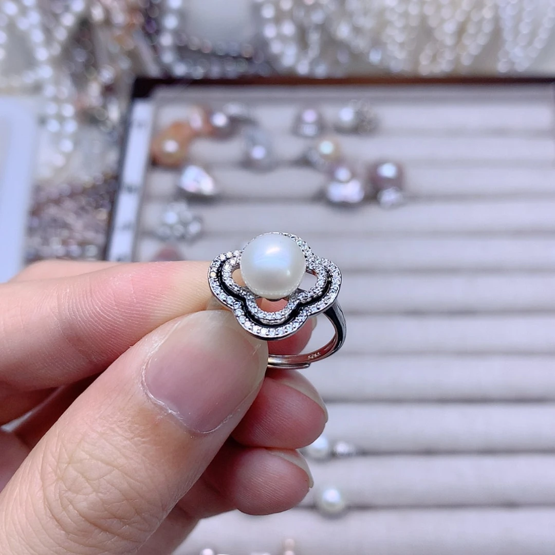 【闪购商品】银S925镶嵌戒指淡水珍珠