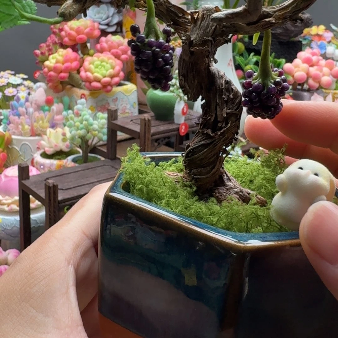粘土手工，葡萄树，默认微瑕