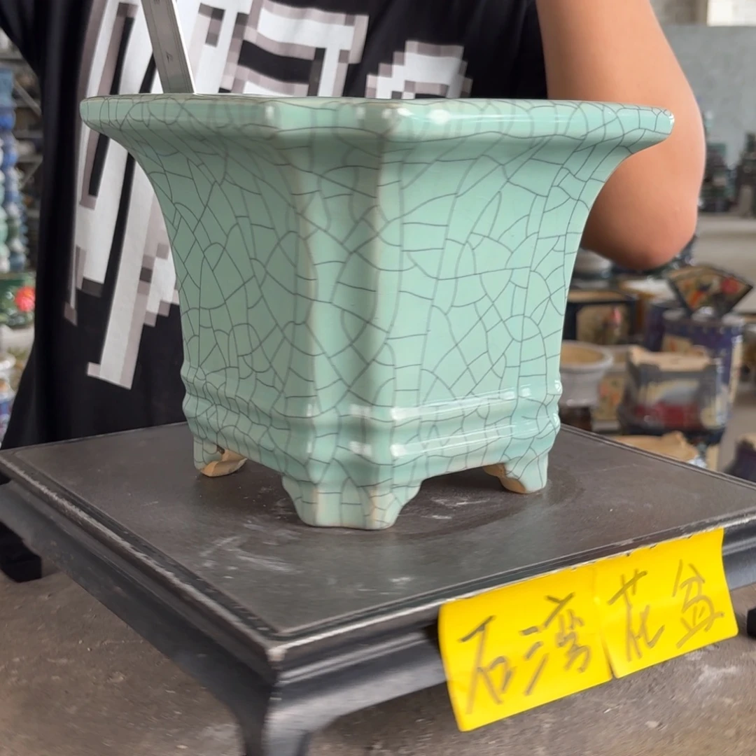 。一风堂石湾花盆 染色 颗粒 内18*16