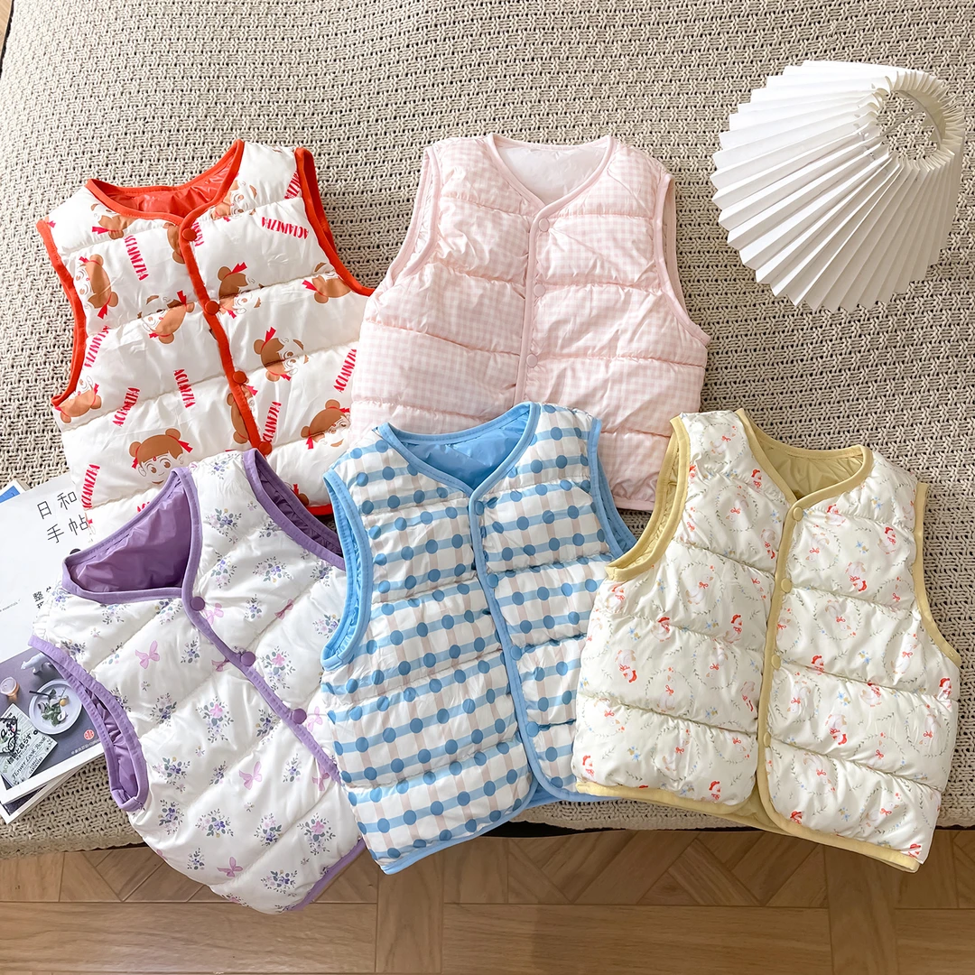 儿童双面穿宝宝棉马甲男童坎肩秋冬装保暖上衣婴幼儿女童洋气背心