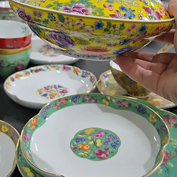 瓷片微瑕珐琅彩7寸1个合合器6666666