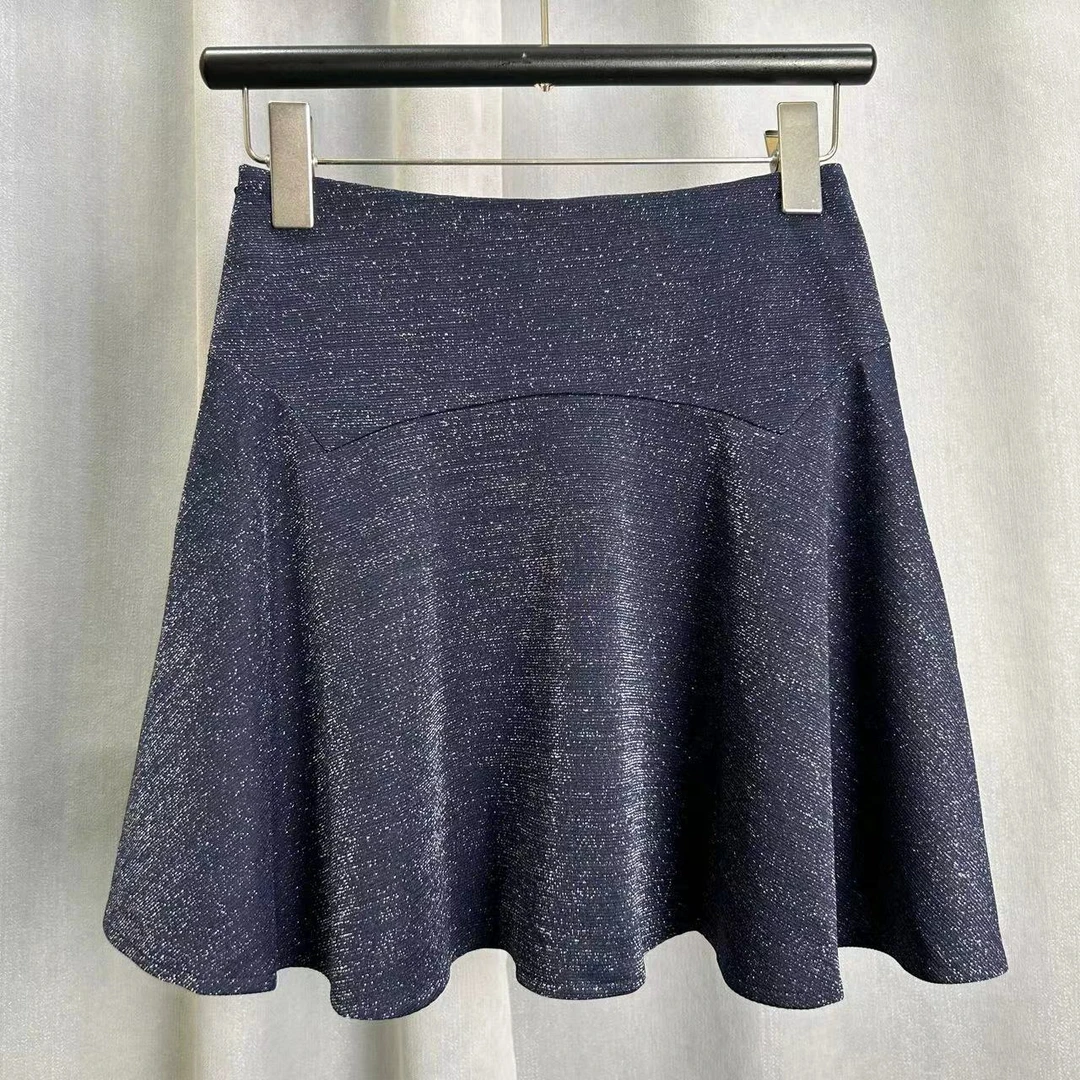 同伊系列   E222    女装夏季时尚撤柜半身A字裙藏蓝色