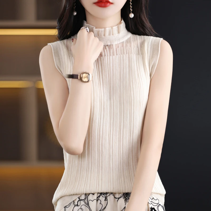 A290精纺羊毛蕾丝拼接