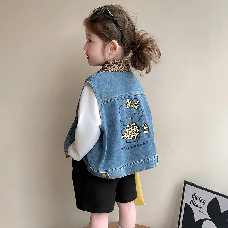 女童牛仔马甲春秋款2025新款儿童马夹外套洋气女宝宝春装背心外穿