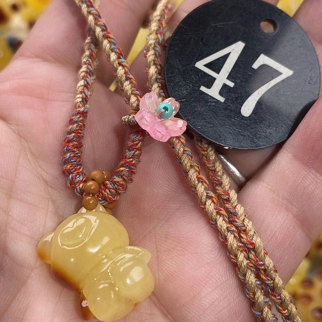 琥珀未镶嵌耳饰裸石