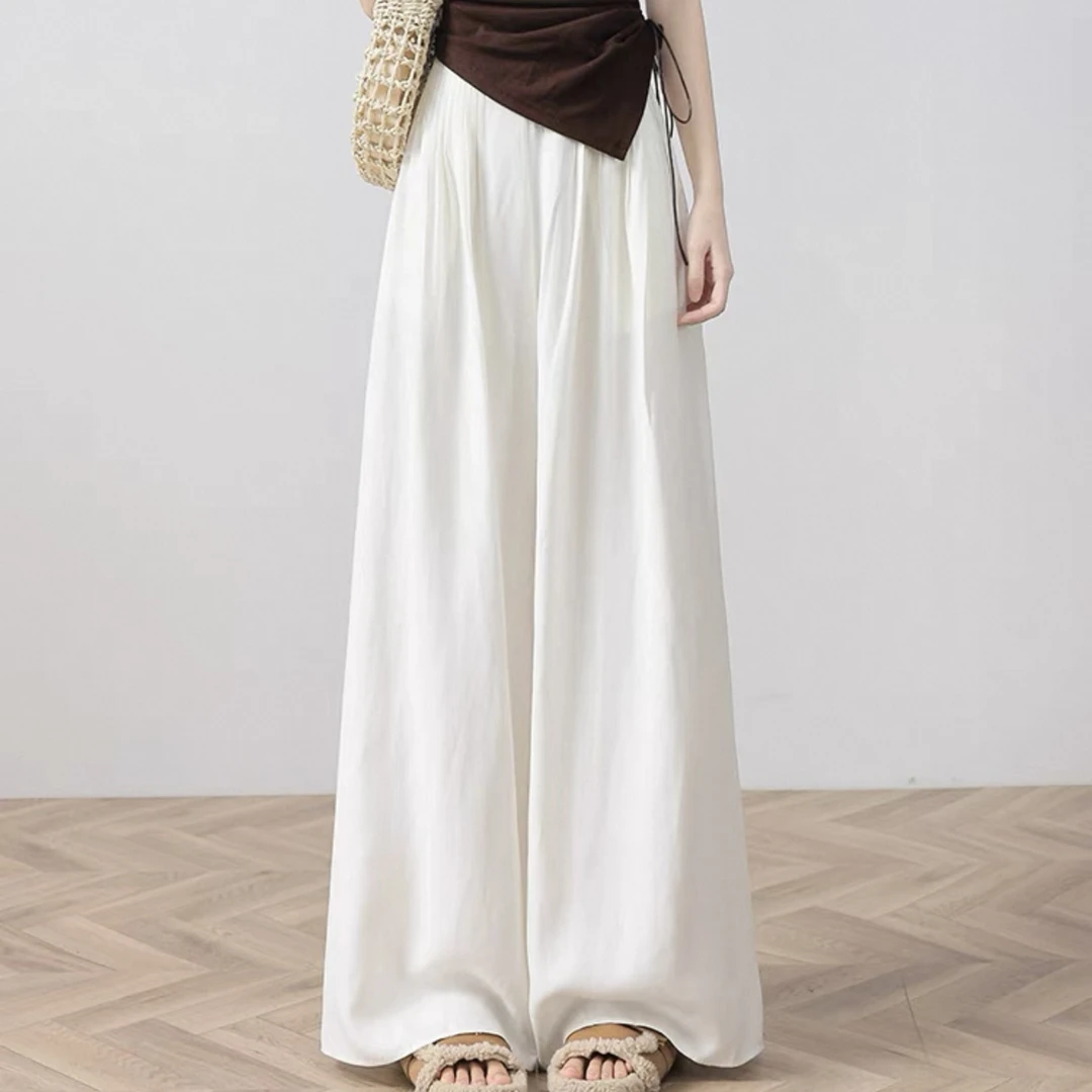 【主播推荐】夏季新款休闲文艺宽松大码阔腿裤中高腰显瘦百搭