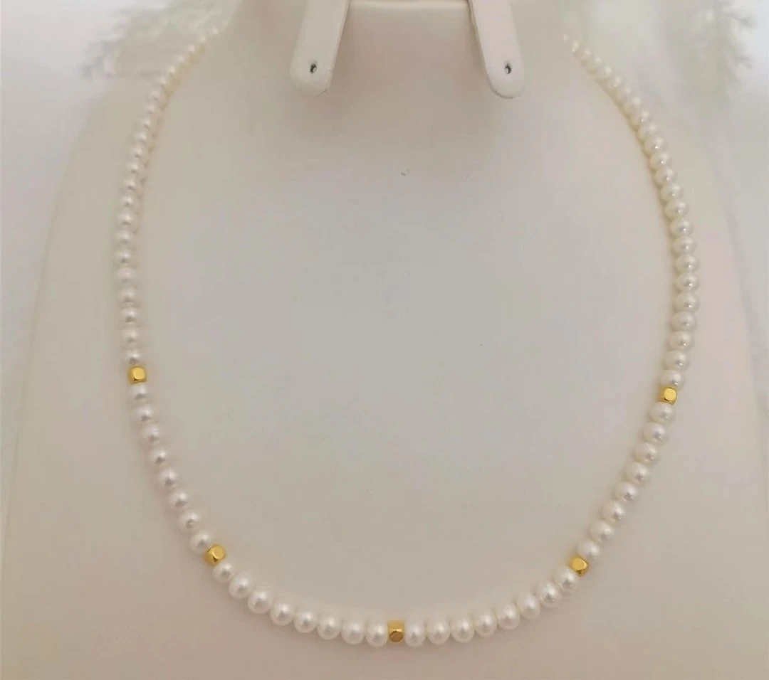 4mm圆天然淡水珍珠加足999‰珍珠项链高贵典雅时尚气质大气款式