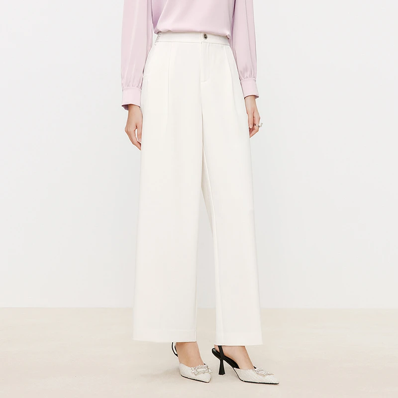 Koradior/珂莱蒂尔时尚百搭简约宽松秋季垂感休闲裤KV04305W0