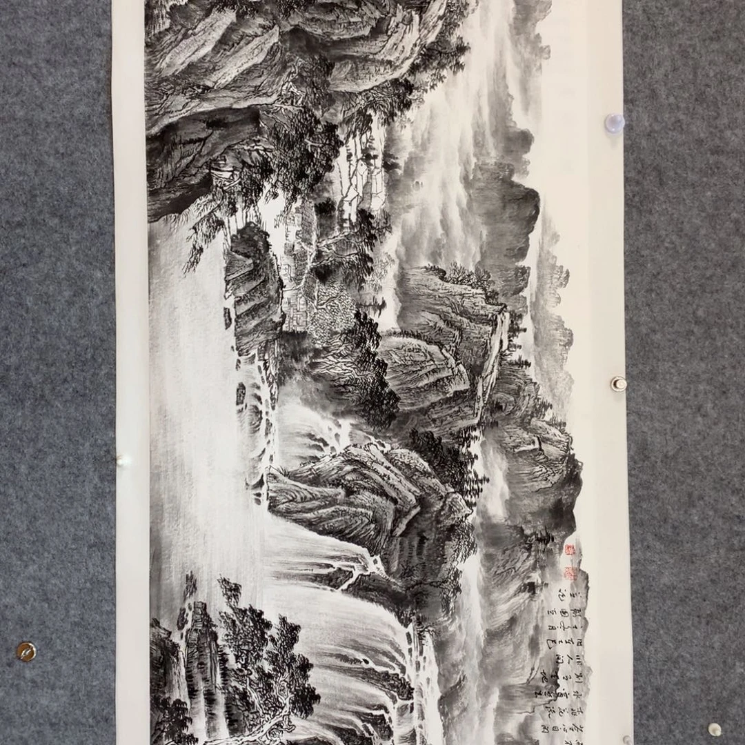 乔***溪国画山水作品写意