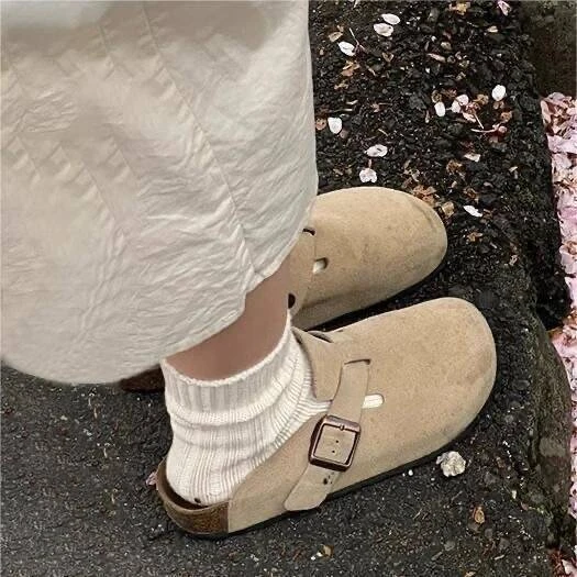 平底简约大方休闲勃肯女鞋厚底拖鞋外穿包头拖钓鱼软底休闲勃肯鞋