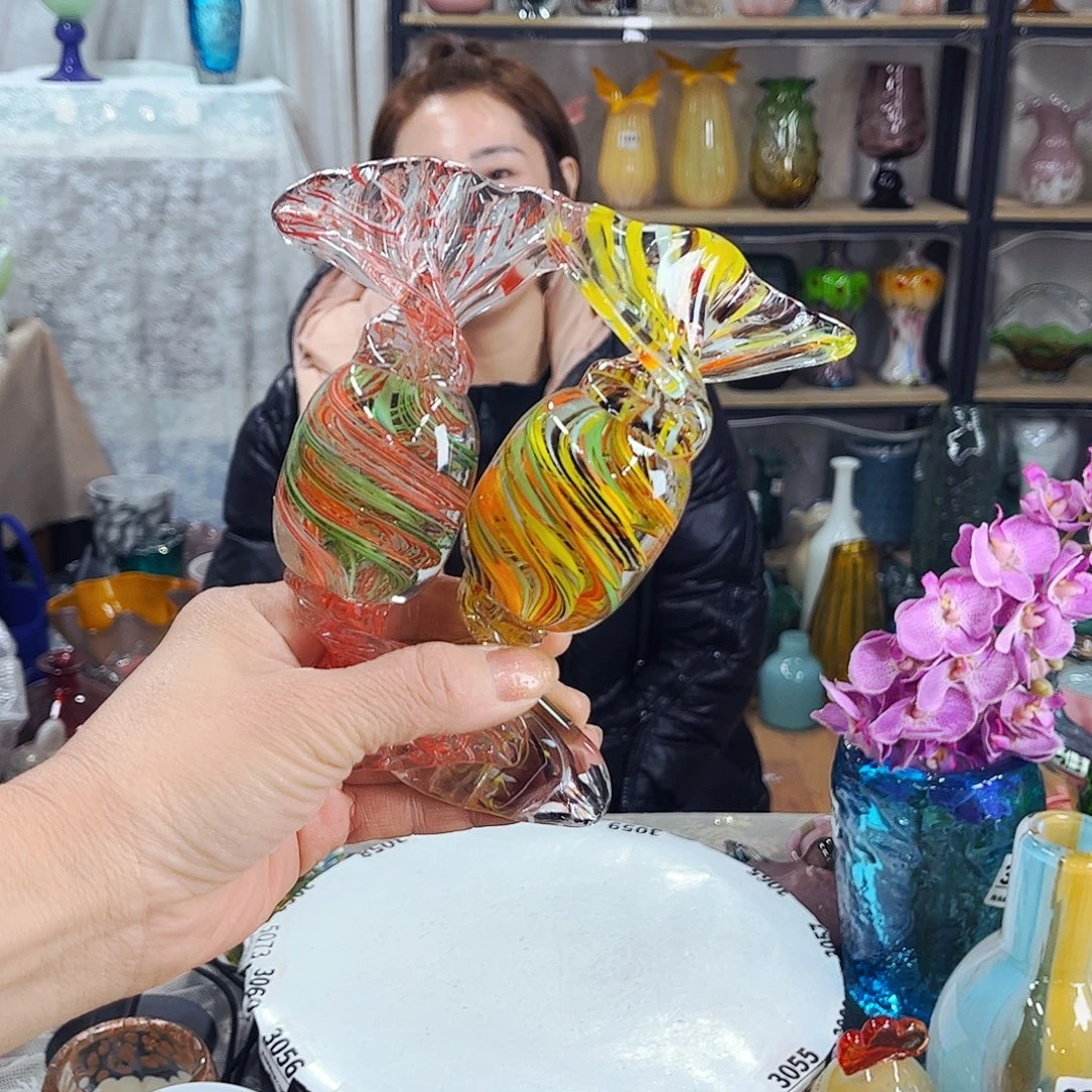 糖果2个家悦琉璃工艺品不完美