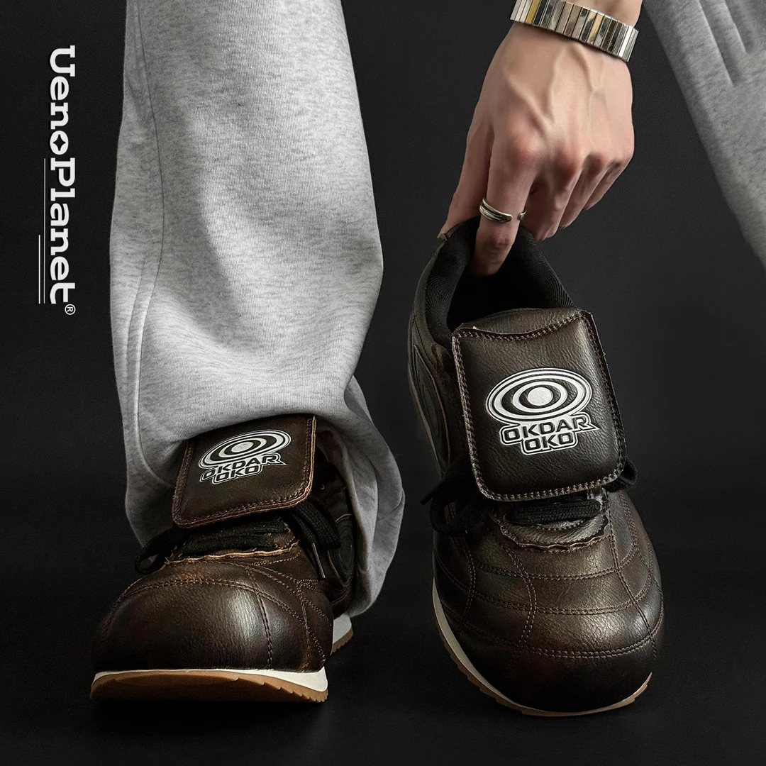 上野行星圆头足球阿甘鞋男女款2025新款厚底大头慢跑鞋运动休闲鞋