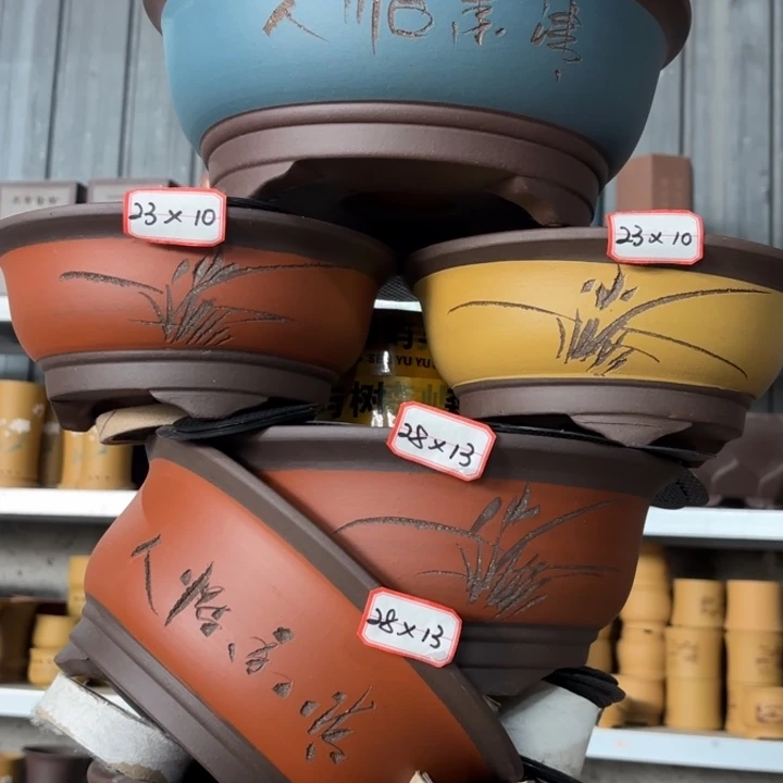 紫砂花盆   100-6。