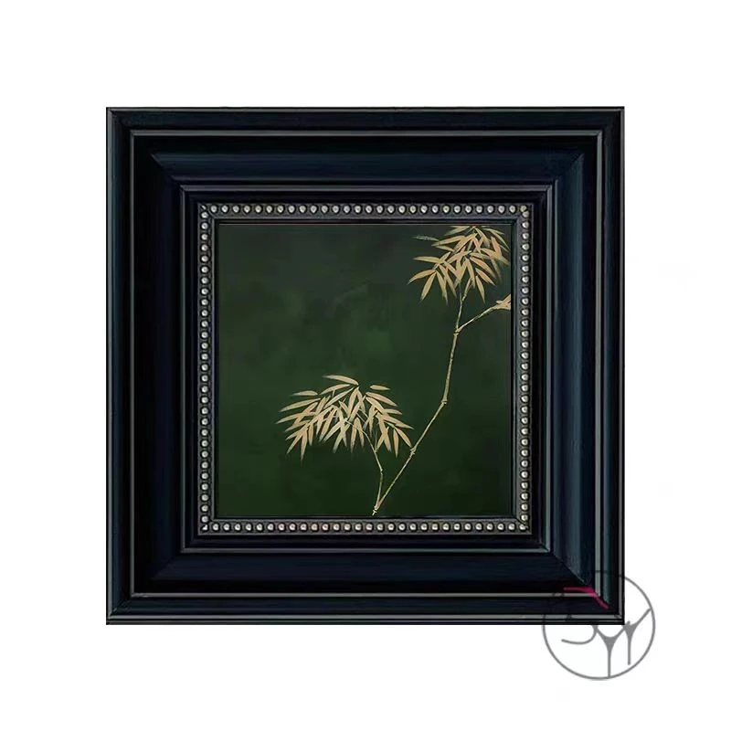法式中古风竹子装饰画客餐厅玄关走廊挂画壁画4040