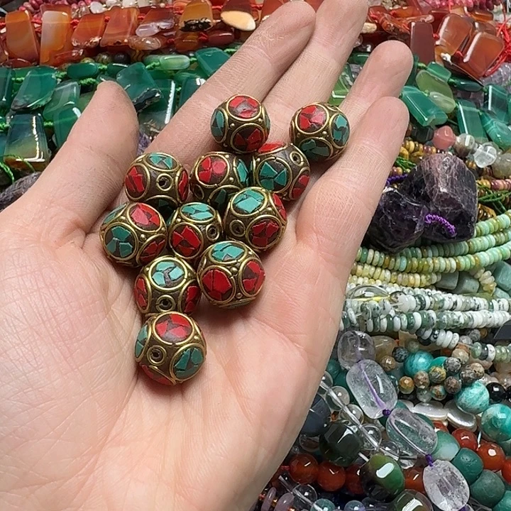 玛瑙/玉髓未镶嵌珠宝半成品一颗17mm尼泊尔