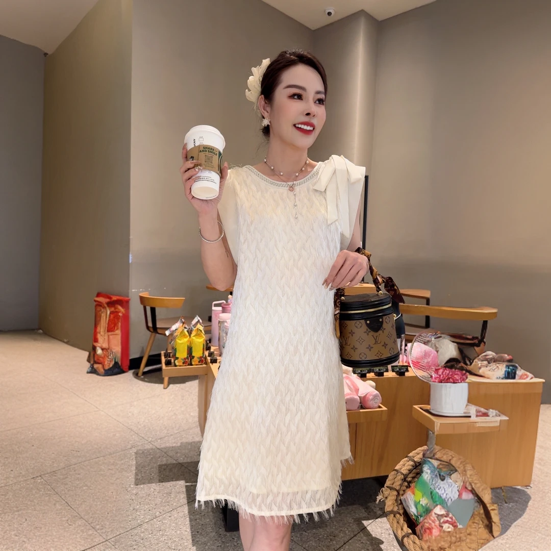2025夏季设计师款新款清凉流苏百搭时尚休闲宽松连衣裙B508