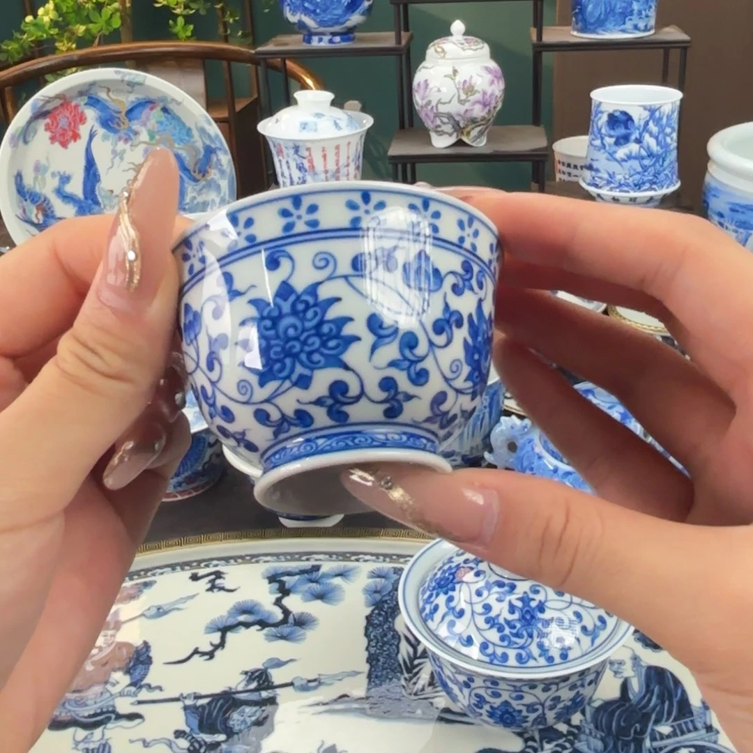 手工手绘青花主人杯