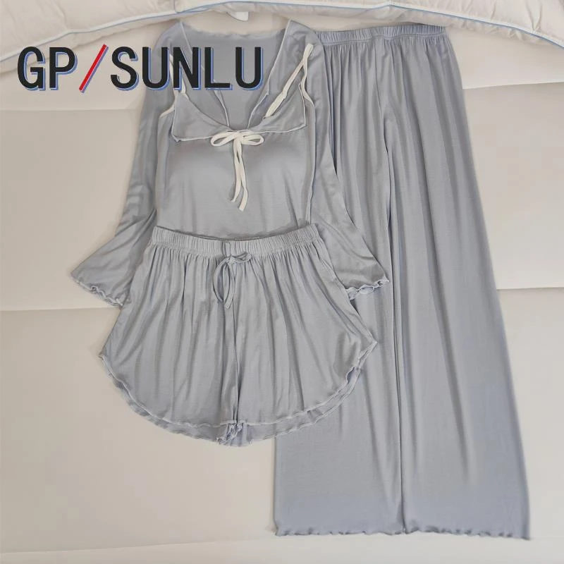 日本小众GP吊带睡衣女夏季性感莫代尔带胸垫春秋冬简约纯色家居服