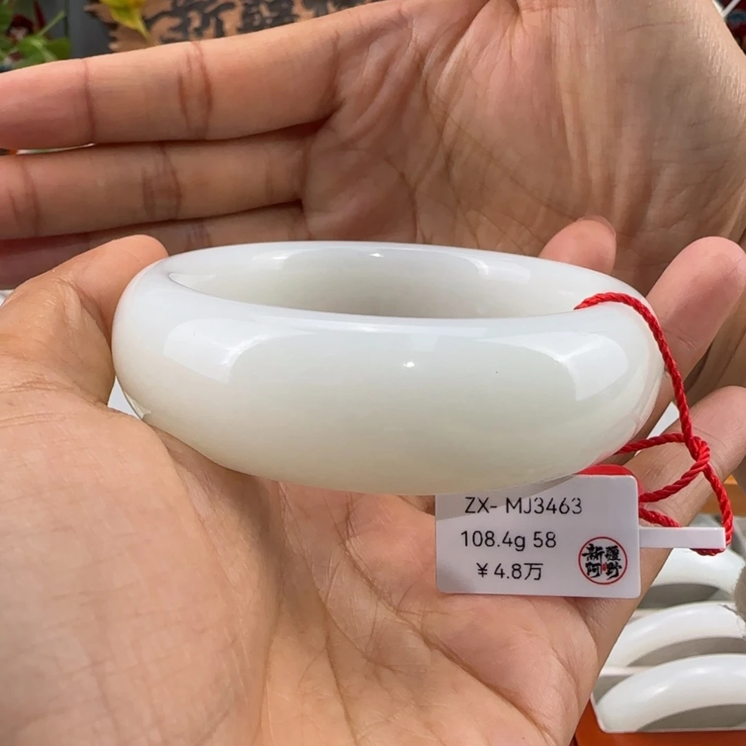 和田玉未镶嵌手镯新疆天然羊脂白玉女士和田玉手镯
