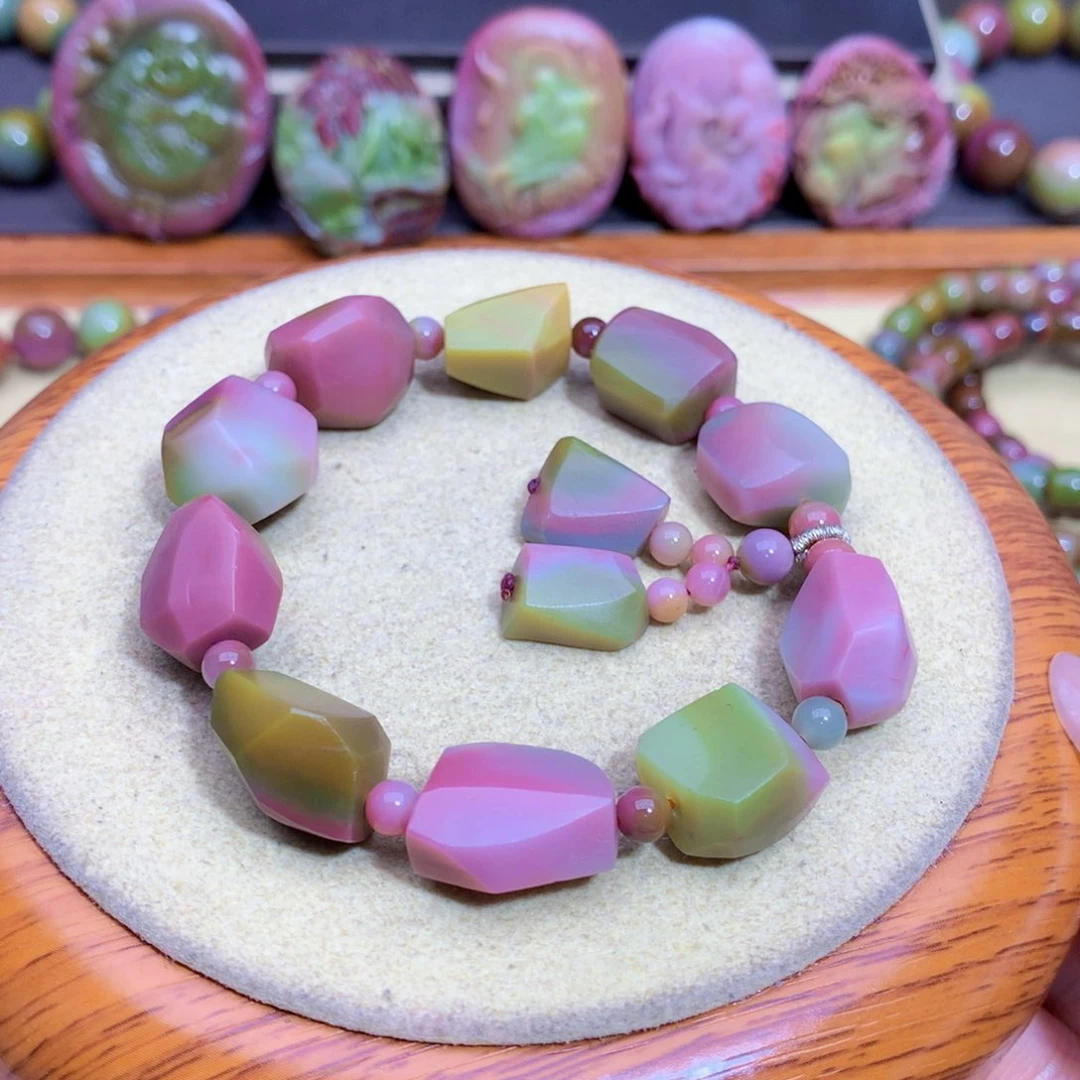 手链玛瑙未镶嵌青*绿盐源特惠619