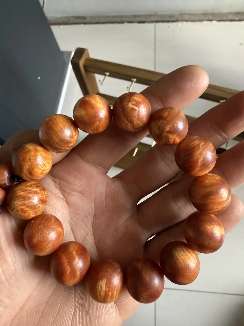 [大工专属】北沉香琥珀木手串尺寸1.6