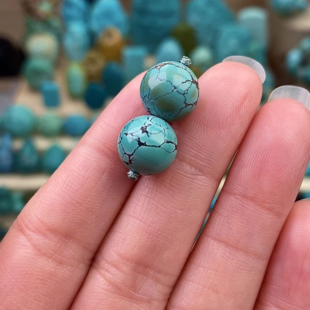 绿松石珠宝奇石未镶嵌11mm