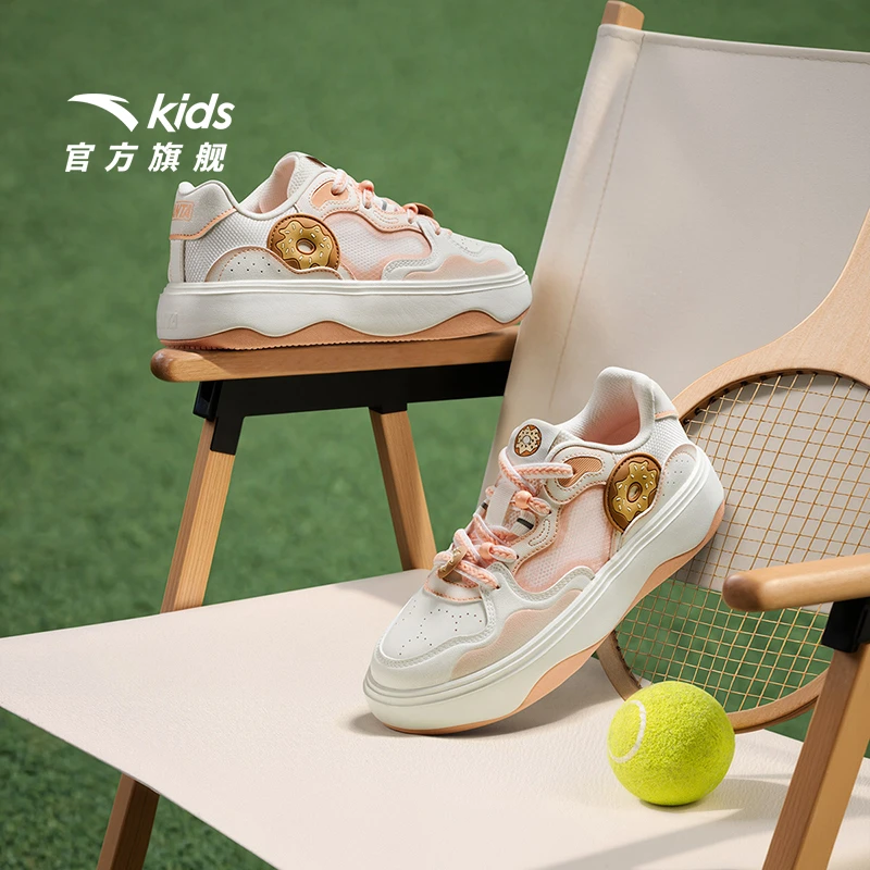 夏日户外安踏儿童女童休闲鞋时尚百搭潮流低夏季帮舒芙蕾透气板鞋