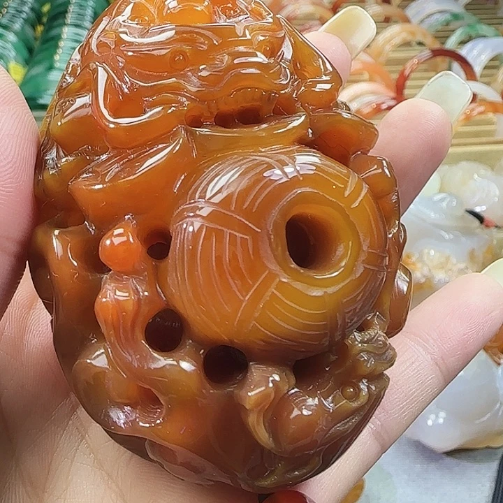 玛瑙/玉髓合金手把件