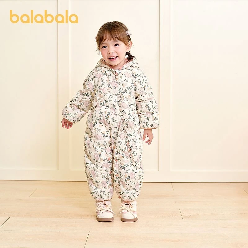 【balaOne】巴拉巴拉宝宝羽绒服连体衣2025新款冬装保暖趣时尚新颖