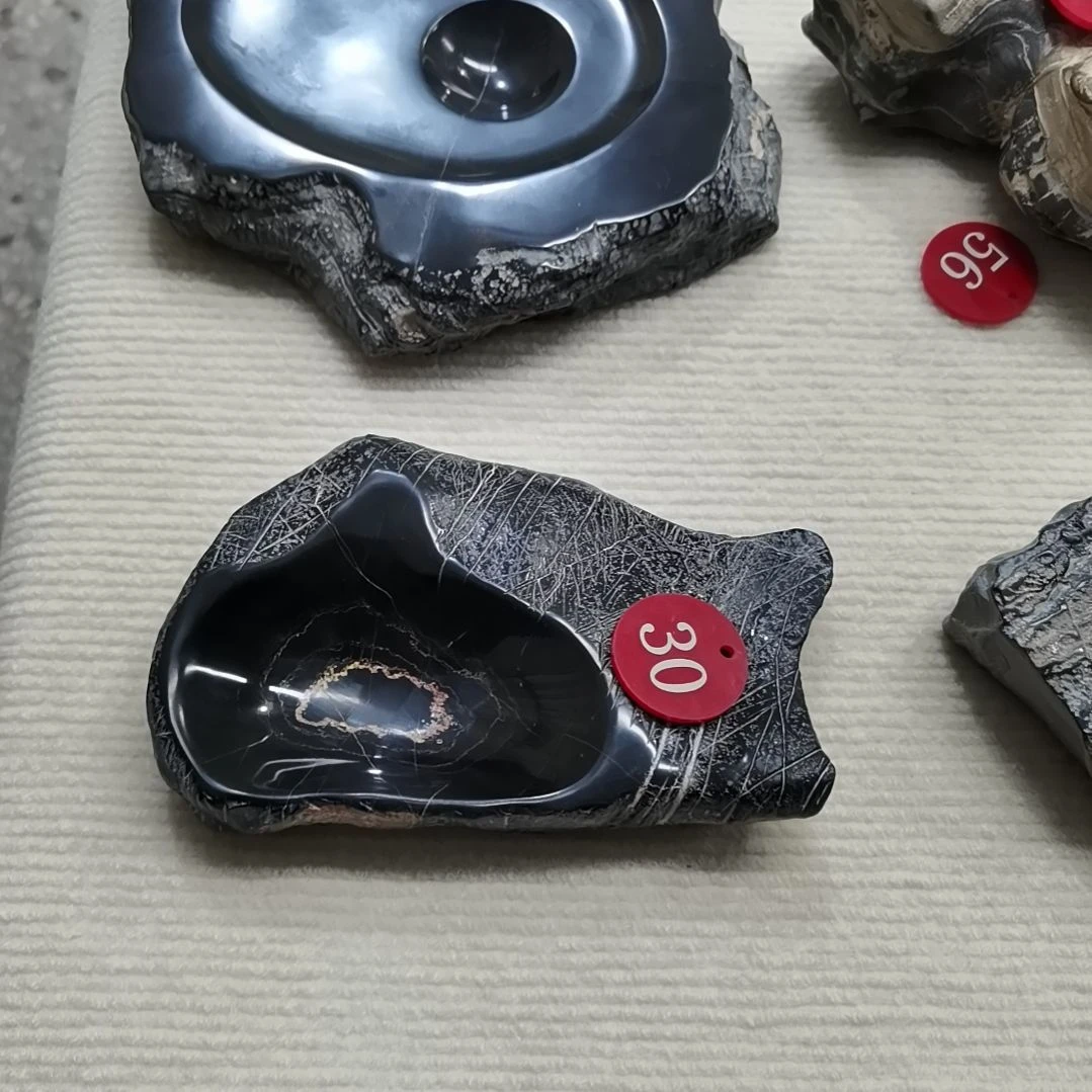 灵璧原石砚台摆件
