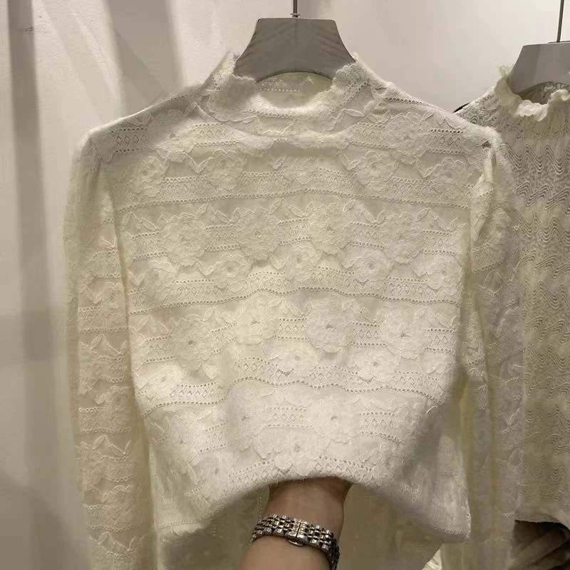 【锦衣服饰】007新款百搭花朵打底衫