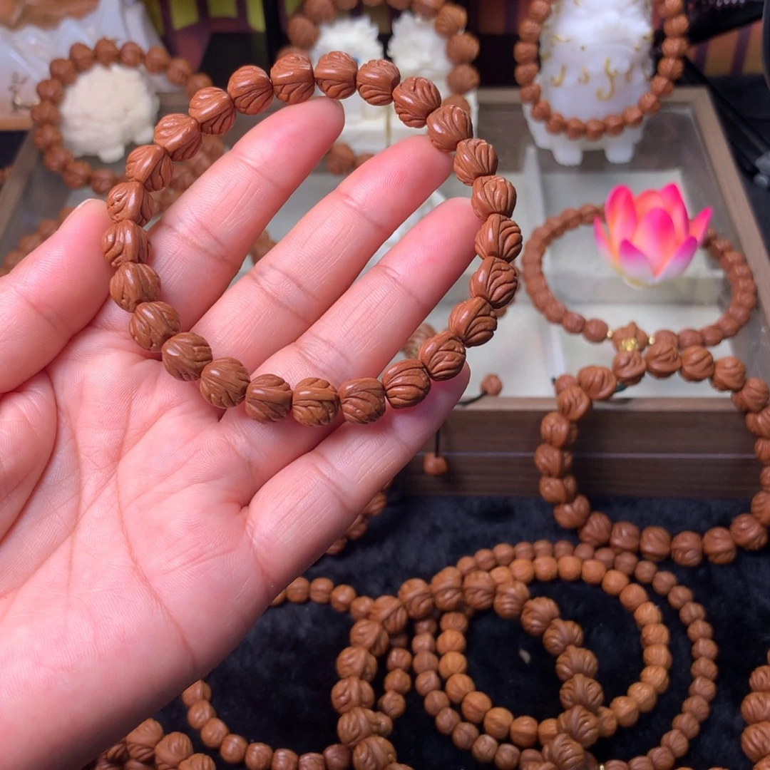 @***好吊坠桃核双脊龙手串10