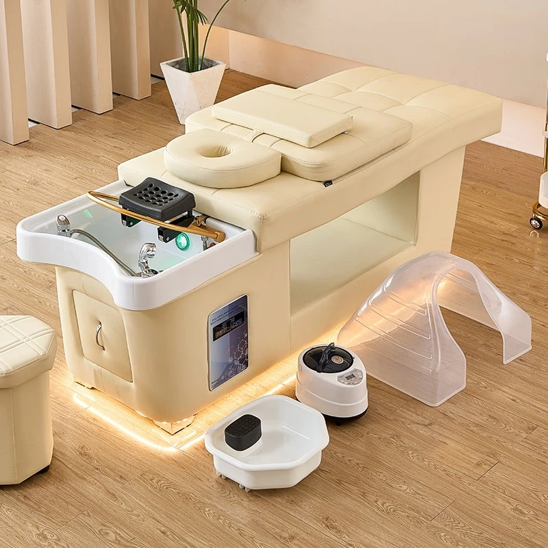 升级款带灯带泰式头疗洗头床水循环熏蒸理发店专用发廊头疗床