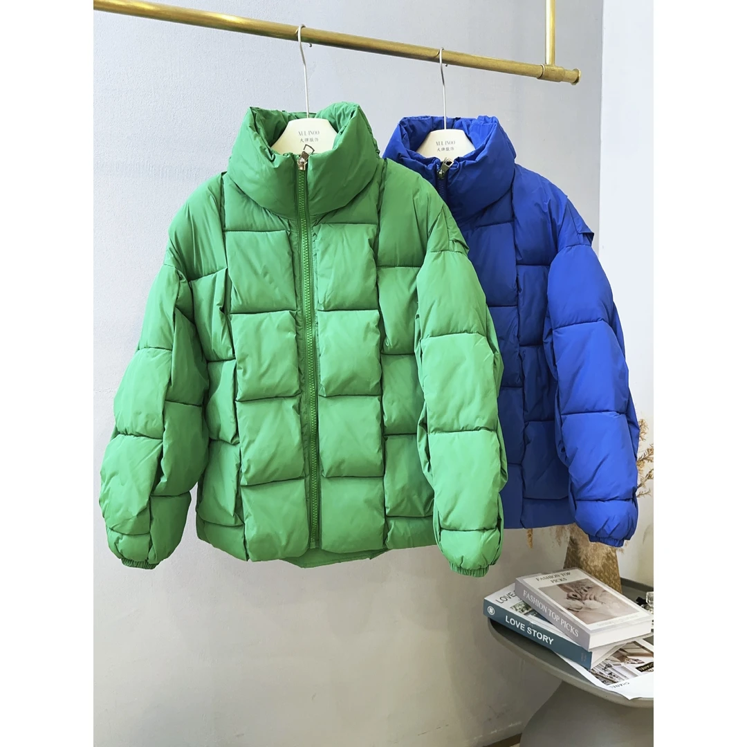 丨秋冬新款多色立领设计感时尚通勤加厚棉服 4450