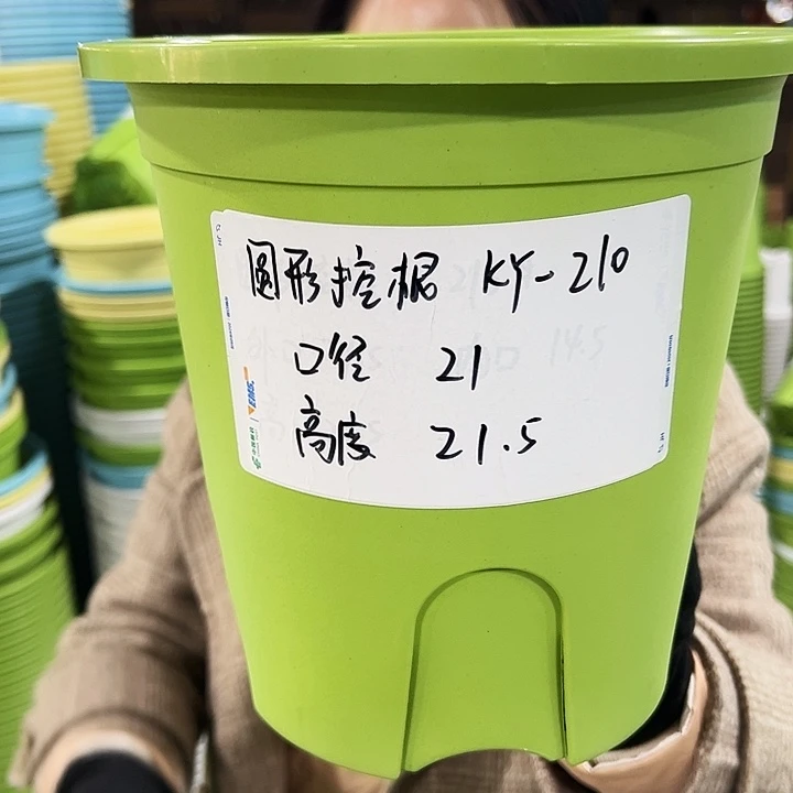 正品圆形控根口21高21果绿色5个无托